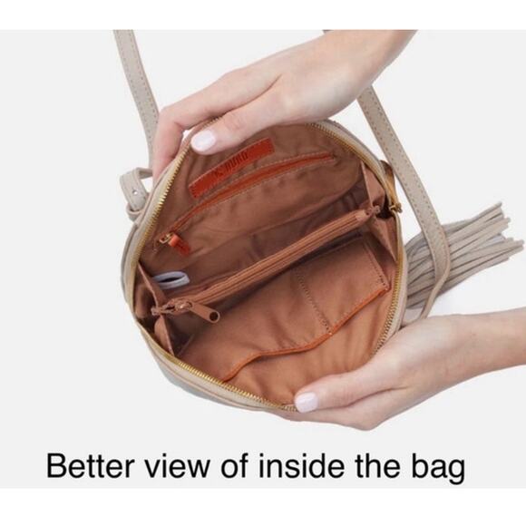 Hobo Womens Nash Black Soft Leather Crossbody Bag with Tassel - Picture 4 of 13